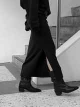マッチシャーリングスリットロングスカート