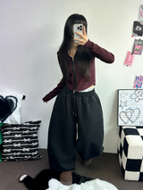 BELT SNAP POINT BALLOON TRAINING PANTS 🩶🖤🤍3COLOR