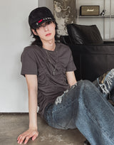 [LAN ARCHIVE]フロントシャーリングショートスリーブTシャツ