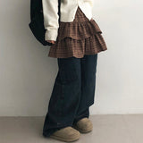 Totsu checkered cancan mini skirt