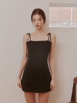 レースフリルミニドレス (Black)