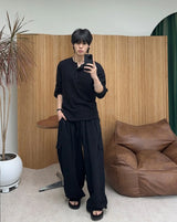 Heren Roll-up Slub Henley Neck Long Sleeve