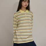 ストライプロゴピケロングスリーブTシャツ