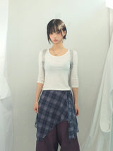 U-Neck Three-Quarter Slim Line Cotton Top