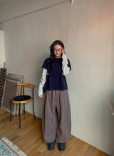 [BAONHAUS] Crein Stripe Color Matching Layered Long Sleeve Tee