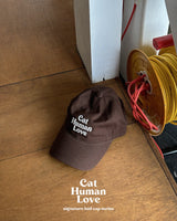CAT HUMAN LOVE BALL CAP / BROWN
