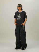 NA Cargo Vintage Washing Wide Pants