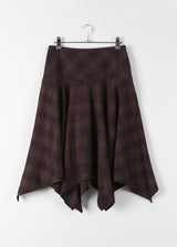 CHECK FLARE SKIRT