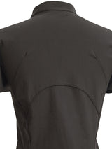  CURVED ZIP-UP SHIRT . DARK BROWN