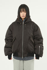 Reus hooded shirring MA-1 down jumper