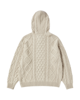 25FW ローゲージケーブルニットフーディー ベージュ