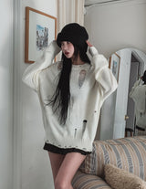 Cloth Damage Loose Fit Knit