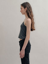Ribbed Halter Top_Charcoal