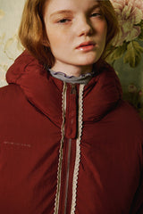 Shirring Hood Padding Jacket [Redwine]