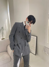 ASCLO ヘイデンチェックダブルスーツ (Brown)