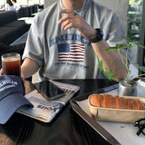 ルックグラフィーアメリカグラフィックプリントオーバーサイズショートTシャツ