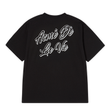 25SS OUTLINE SCRIPT LOGO SHORT SLEEVE T-SHIRT BLACK