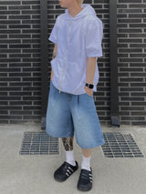 Zino Washed Denim Bermuda Pants 2C
