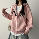 Eaton high-quality patch embroidered solid hooded zip-up