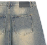 No.0769 washing wide 7 denim SHORTS