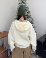 ディオブフードニットジップアップ