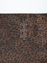 Suede Stud Shoulder Bag (Leopard)