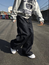 Nodric Slub Wide Flare Denim Pants