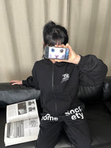GO HOME SOCIETY HOODIE ZIP UP - BLACK