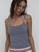 Layered Halter Top_Grey