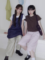 バルーンチェックドレス (ネイビー)
