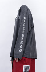BBD Crushed Faith Pigment Long T-Shirt (Charcoal)