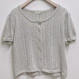 Latte Short-Sleeved Knit Cardigan