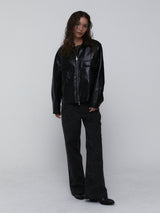 Eco Leather Bomber Jacket_Black