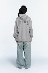 26FW★ Hanging Cats Embroidered Hoodie