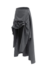  MULLET TUCK SKIRT . CHARCOAL
