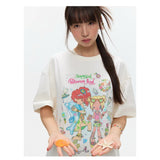 BETWEENAND x sunonebird プリントラウンドネック半袖Tシャツ