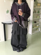 frill wrap skirt pants