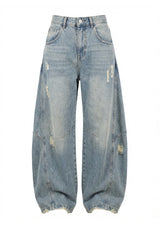 Cotton Blue Vintage Denim Pants