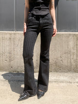 Black Rail Pinstripe Bootcut Long Pants (Black)
