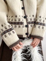 Nordic Mood Vintage Hooded Knit Cardigan