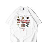 DAKYAM ハンドメイドコーヒーポロプリンティングTシャツ