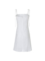 Lace frill midi dress (Ivory)