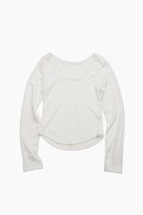 Summer U-neck Ribbed Long Sleeve