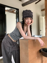 Bold Shoulder Stripe Sleeveless T-shirt