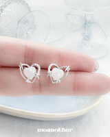 [Silver Post] オパールハートピアス