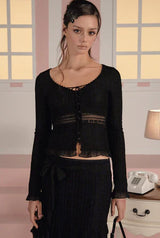 【即日発送】Vanilla lace cardigan - black