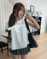 Rear Dot Pleated Mini Skirt Pants