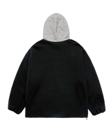 25FW WOVEN QUILTING WIDE HOODIE BLACK