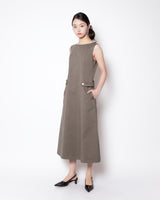 BACKLESS LONG ONE-PIECE (KHAKI)