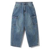 Slab Washing Cargo Denim Pants (Blue)